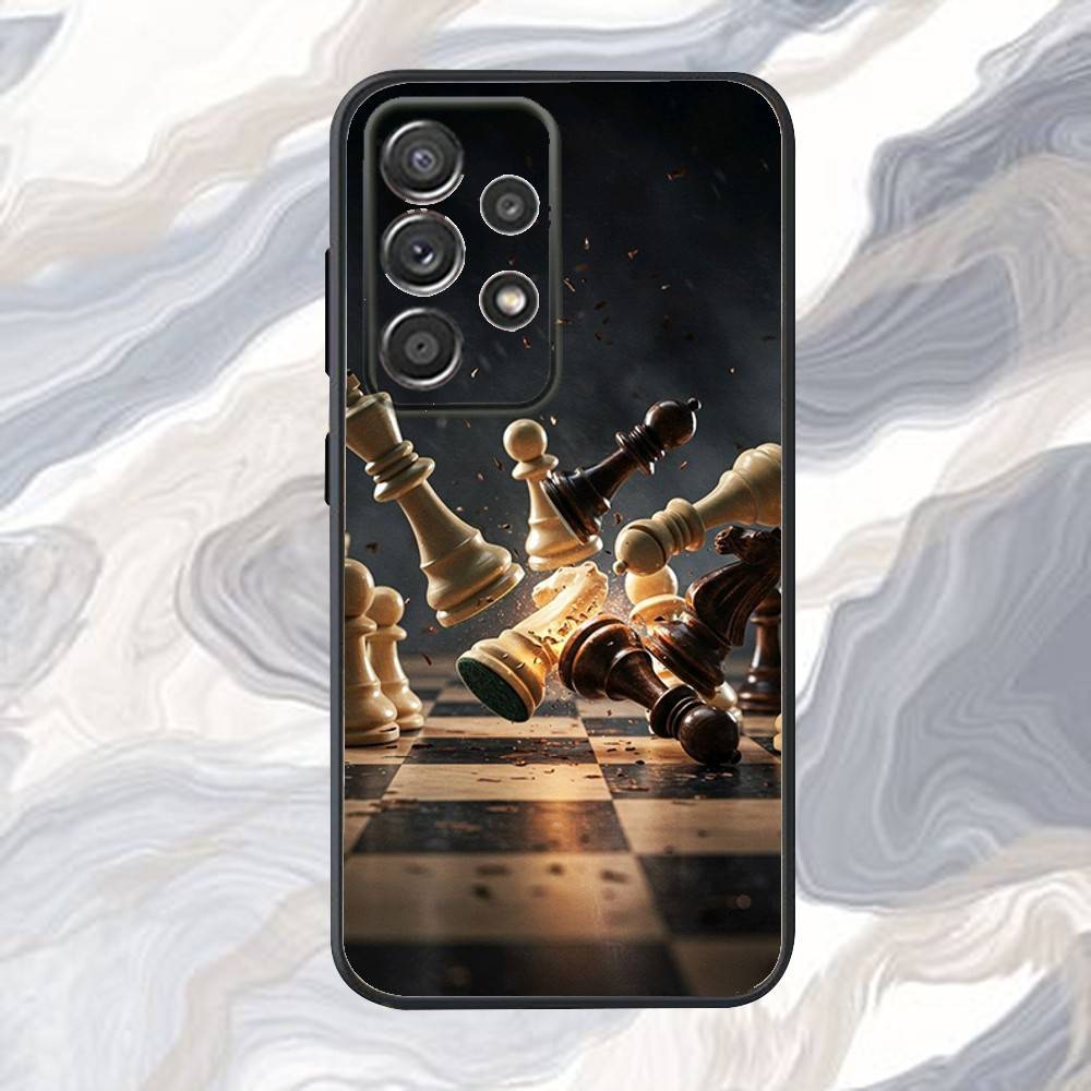 Cool Chess Art Phone Case For Samsung S25,S24,S21,S22,S23,S30,Ultra,S20,Plus,Fe,Lite,Note,10,9,5G Black Cover