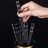 4 Pairs Black Japanese Chopsticks Set Alloy Reusable Korean Style Chopsticks Kitchen Tools  Anti-scalding Tableware