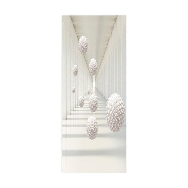 Дверные наклейки визуальное пространство пляжный коридор искусство водонепроницаемые обои гостиная спальня дверные обои ПВХ самоклеящиеся наклейки