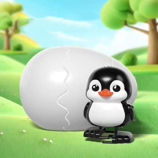 Заводная игрушка-яйцо с животным Сломанное яйцо Утка Динозавр Пингвин Капибары Заводная игрушка Малыши Мальчики Девочки Ходячее вылупившееся животное Игрушка для вечеринки