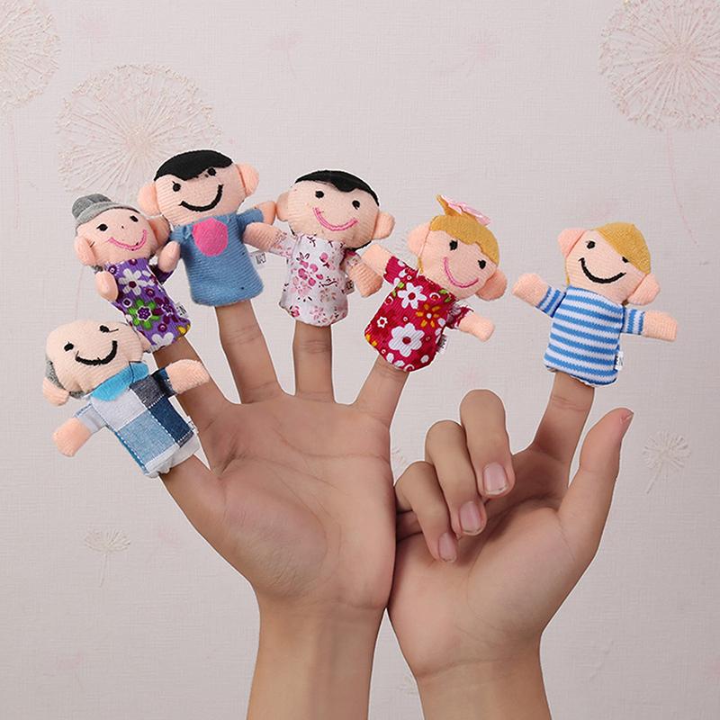 1 Set Role Play Tell Story Cloth Doll Educational Toy Cartoon Animal Family Finger Puppet Soft Plush Toys For Children Gift