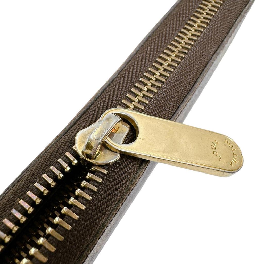 LOUIS VUITTON Monogram Zip Around Long Wallet purse Brown unisex M60017 Used