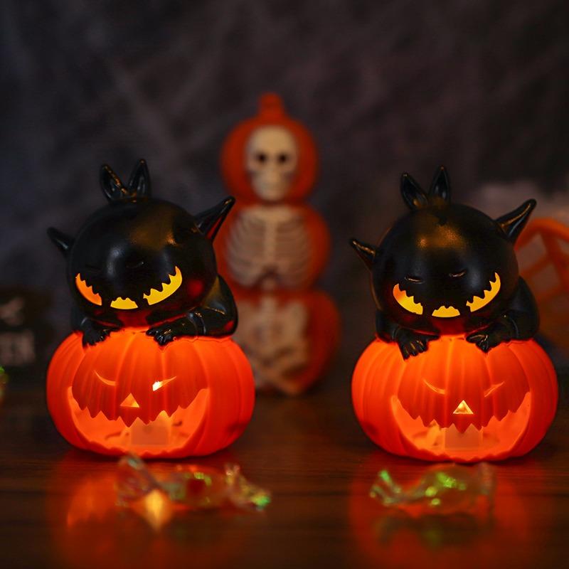 Halloween Jack-o-lantern Decorative Props, Electronic Candle Lights, Party Supplies, Ornaments, Night Lights, Black Cat Pumpkin Lights