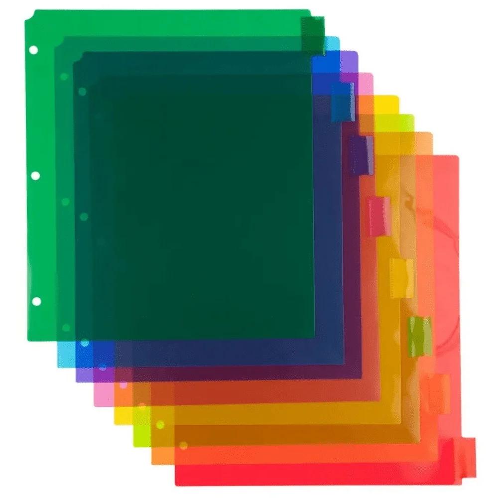 8 Разноцветных пластиковых разделителей с пустыми вставками для организации папок, для школы, офиса, дома, 9,75 x 11,5 дюймов