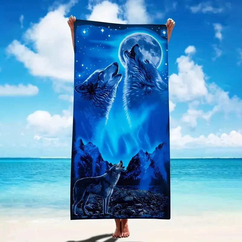 Exotic Floral Print Soft Microfiber Large Towel Water Absorbent For Beach Surf Use