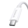 Baseus Elite USB-C Cable: 240W Power, 8K 60Hz Video Transfer, 1M Length, White - Superior Charging & Data Sync