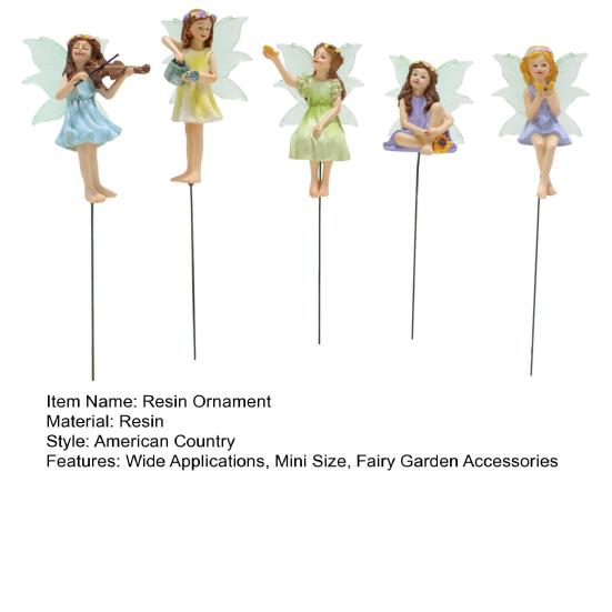 5 шт. Мини-фигурки фей, смоляные цветочные феи, украшение для цветочного горшка, крошечные вставки