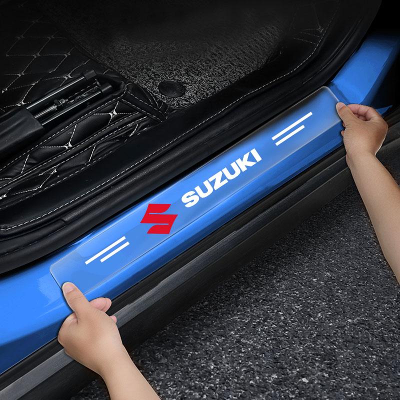 Наклейка на порог автомобиля Защитная пленка от царапин Прозрачная для Suzuki Swift SX4 Samurai Sport Jimny Grand Vitara Alto GW250 Splash Swace