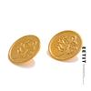 New Stainless Steel Round Flower Shape Stud Earrings 18K Golden PVD Plated Attractive Summer Jewelry Wholesale