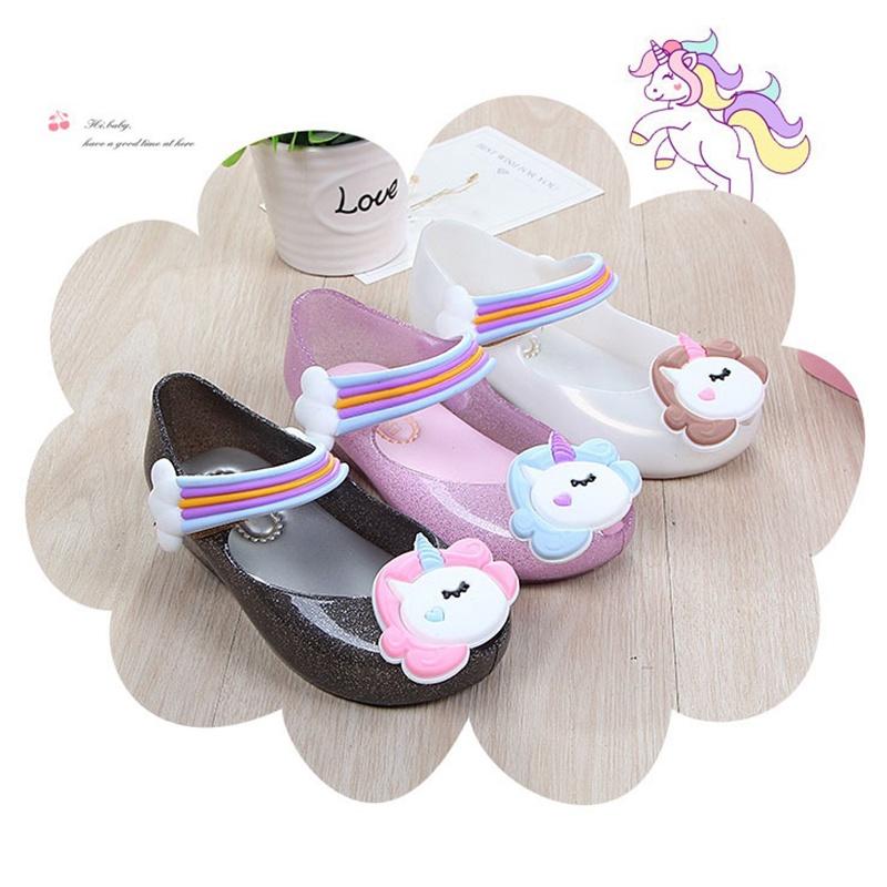 Детские туфли Mini Melissa Mary Jane с единорогом, дышащие, удобные и очаровательные