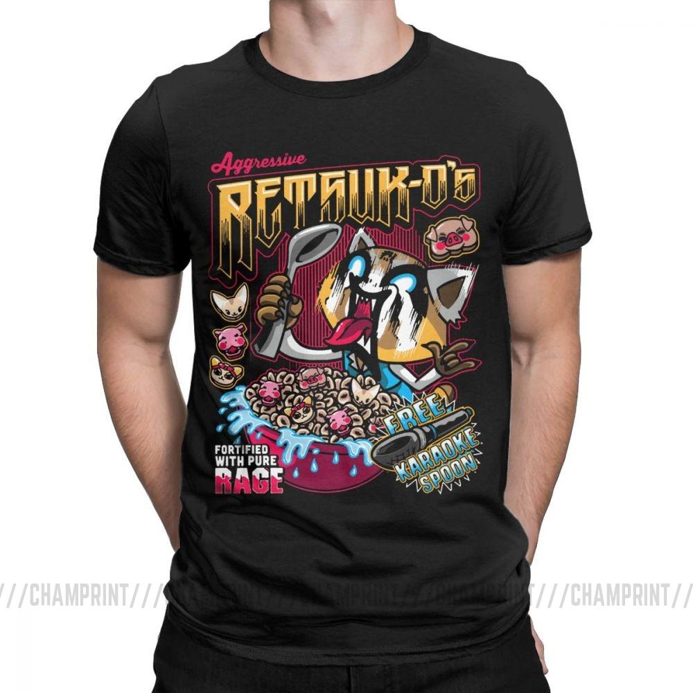 Death Metal Karaoke Kala Aggretsuko Aggressive Retsuko Men S T Shirts Casual Tees Short Sleeve T