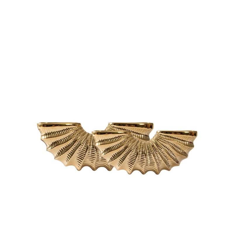 Золотая Раковина Керамическая Ваза Геометрический Полукруг Раковина Аксессуары для Цветочной Композиции Ваза для Цветов Украшение Гостиной