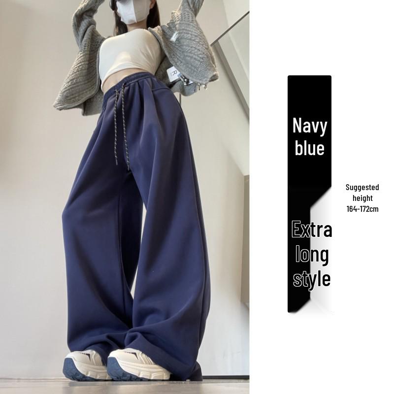 Белые брюки с высокой посадкой и широкими штанинами: Весна/Осень 2025 - Утягивающие, Свободные, Трикотажные брюки в пол для женщин