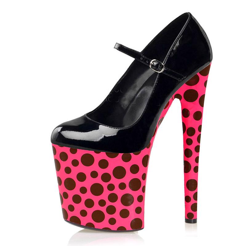 Женские яркие низкие сапоги из лакированной кожи 20 см, пикантные ботинки на высоком каблуке-шпильке с круглым носком, обувь для танцев на шесте, большие размеры