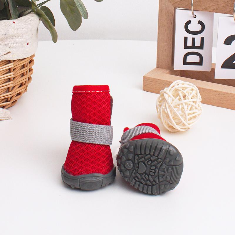 4 шт. Всесезонная обувь для собак Дышащая обувь для маленьких собак Ботинки Пинетки Защита лап Обувь для щенков и кошек Пинетки Противоскользящая подошва