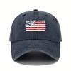 Retro American flag print baseball cap with sun protection and patriotic design for men and women to wear all seasons