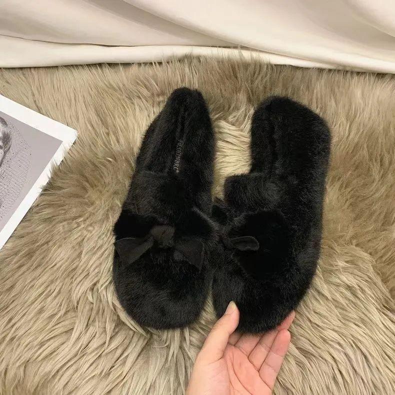 Doudou обувь новая осенне-зимняя плюшевая обувь носить нескользящая домашняя теплая хлопковая обувь