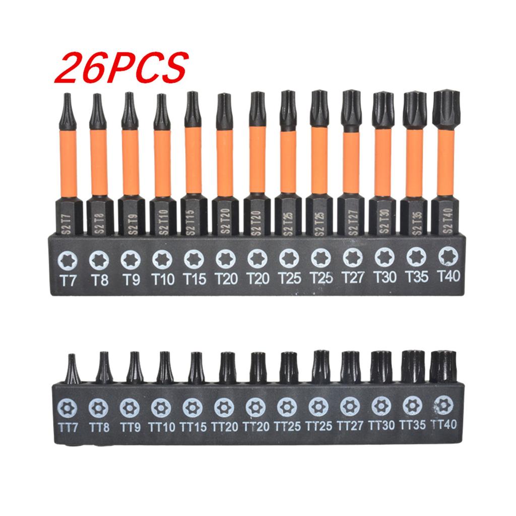 Набор из 26 отверток с головкой Torx, шестигранный хвостовик, защитная отвертка с защитой от несанкционированного доступа, магнитная отвертка, инструмент для бит