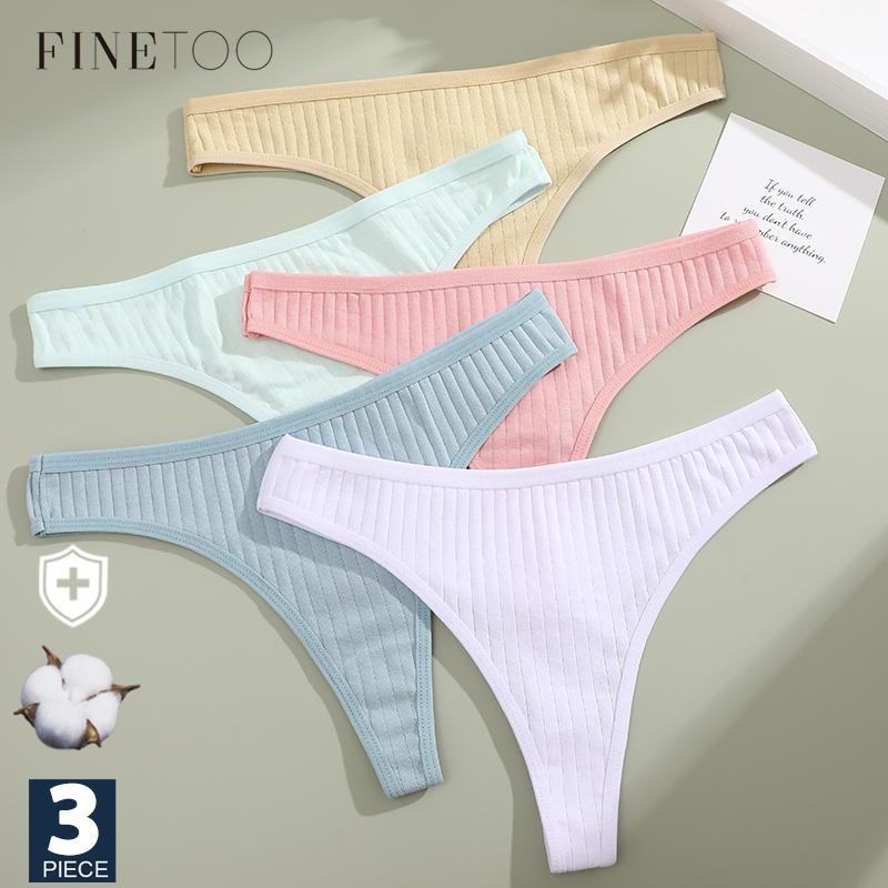 FINETOO 3 шт./компл. стринги хлопок женское нижнее белье трусики стринги женское нижнее белье сексуальные трусики нижнее белье для девочек стринги S-XL