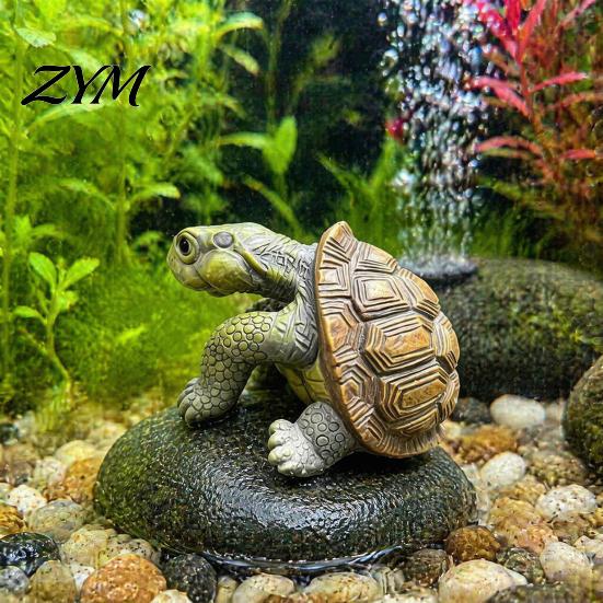 Cute Turtle Sculpture for Plant Pot Statue, Tortoise Figurine Hanger, Resin Ornament Desk Garden Landscaping Decor, Landscape Decoration Fish