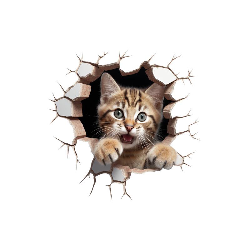 3D Cartoon Mouse & Cat Removable PVC Wall Sticker for Children's Room Decoration