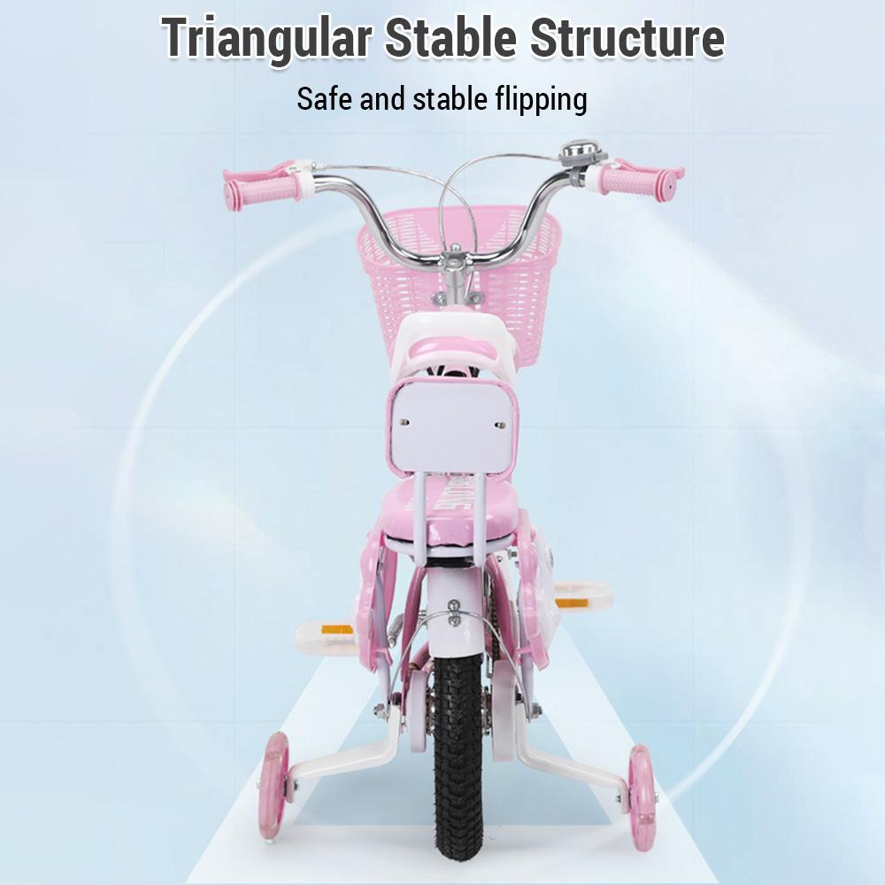 Детский велосипед 12–20 дюймов для девочек в возрасте от 3 до 13 лет с тренировочными колесами, корзиной, защитной сеткой Fash