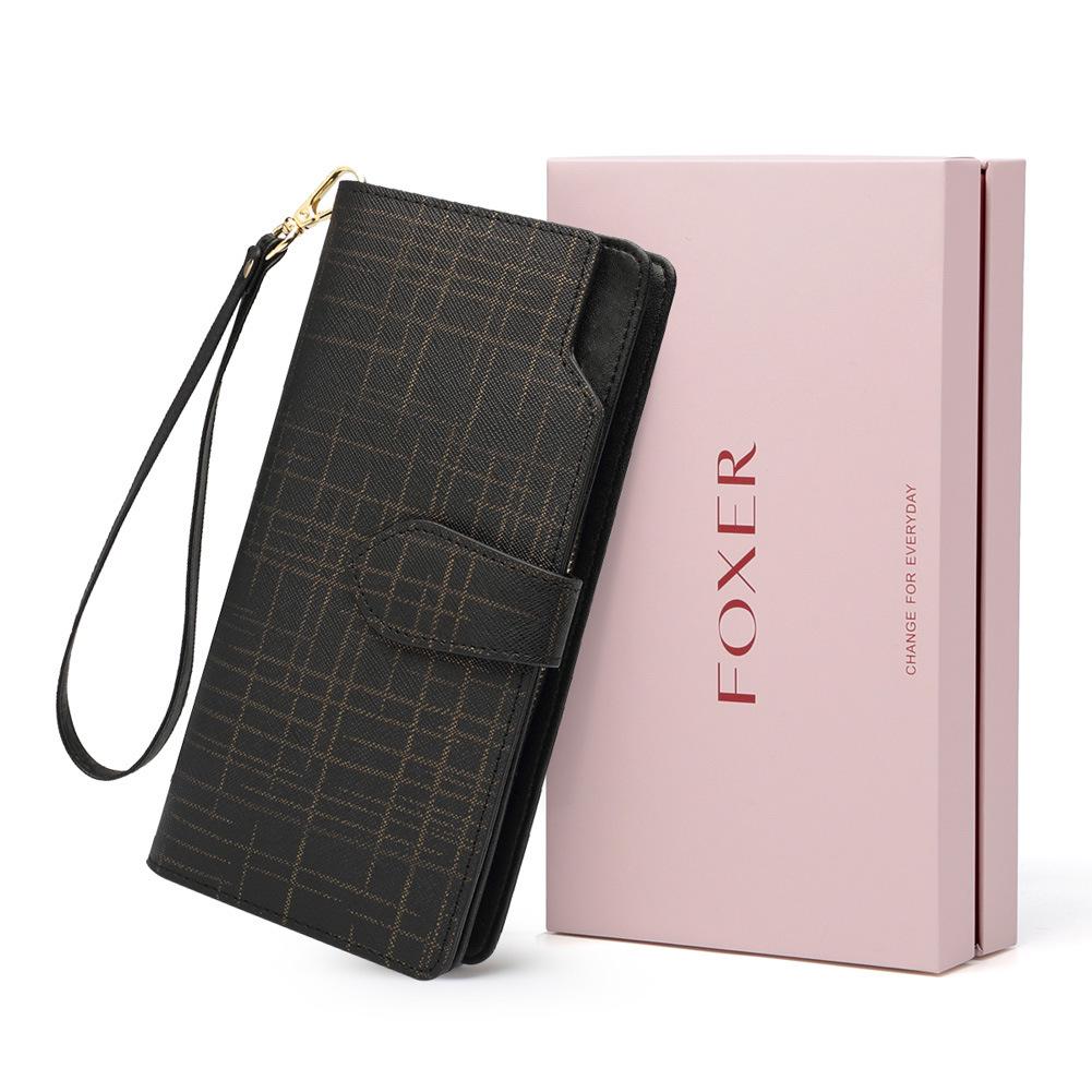 Женский роскошный двухслойный длинный клатч-кошелек из коровьей кожи 2024 года