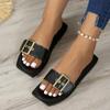 Fashion Hot Sale Ladies Shoes New Open Toe Women's Slippers Large Size Daily Sandals Women Buckle Straps Flat Platform Slippers Women
