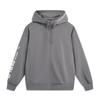 Li Ning Sports Lifestyle Series Letter Logo Hooded Fleece Cardigan Hoodie Unisex Hoodies Smoke-Gray AWDTB39-3