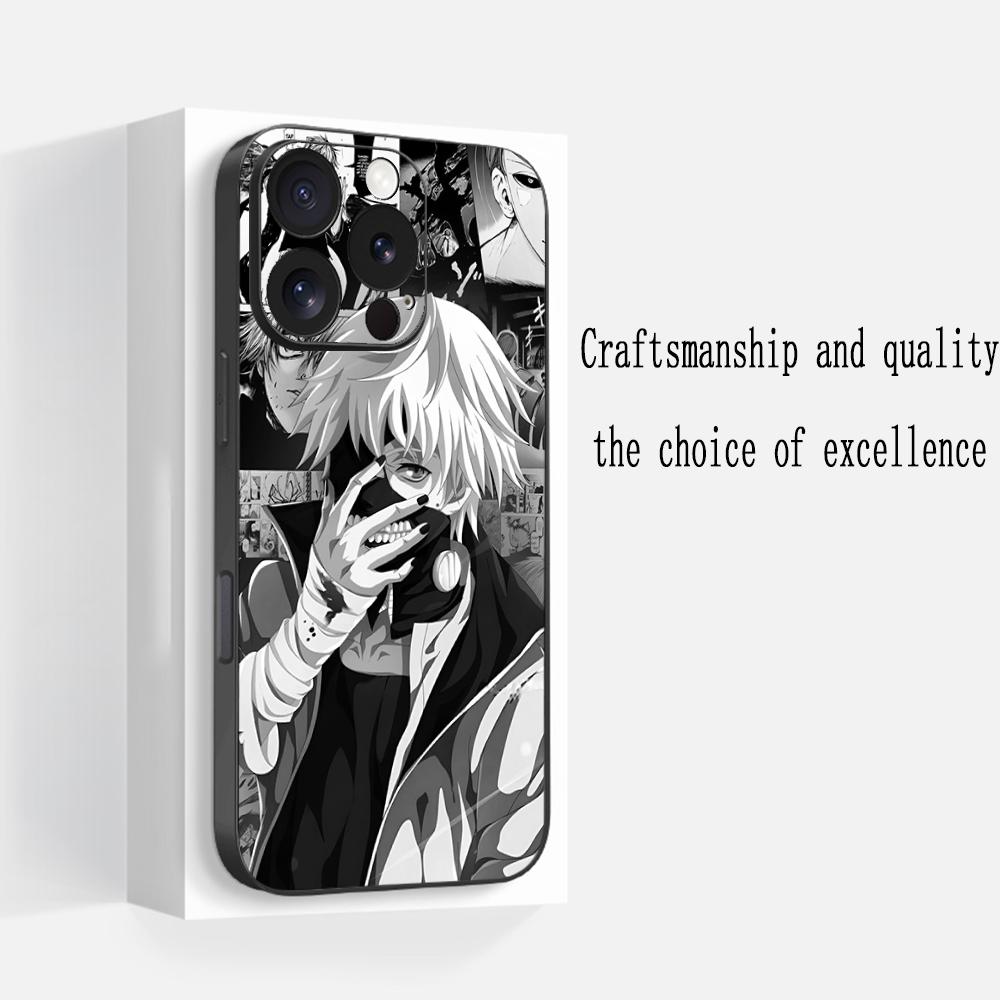 Чехол для телефона Tokyo Ghoul Kaneki Классический японский Аниме Чехол для iPhone 17 16 15 14 13 12 11 Plus Mini Pro Max Мягкий черный Ударопрочный Чехол