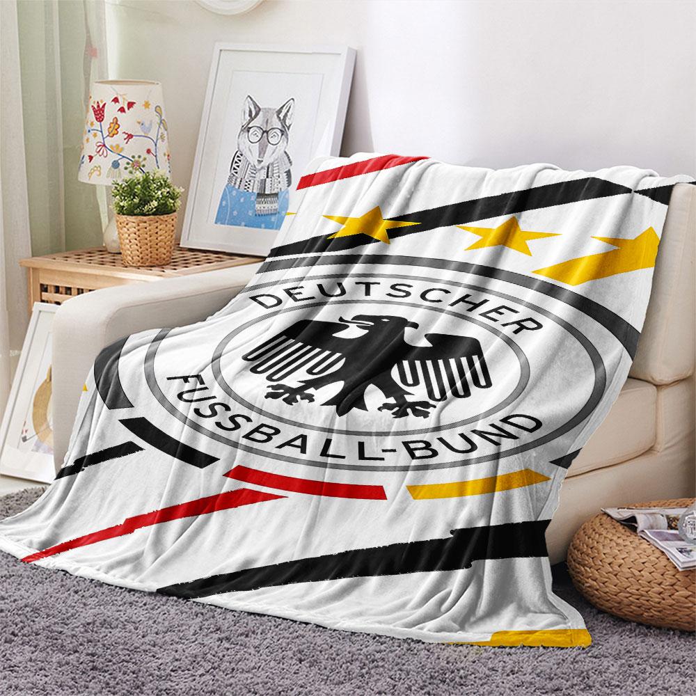 1PC Germany National Football Team Patterned Flannel Blanket Suitable For All Seasons for Home Decor Warmth and Comfort Gifts Holiday Present