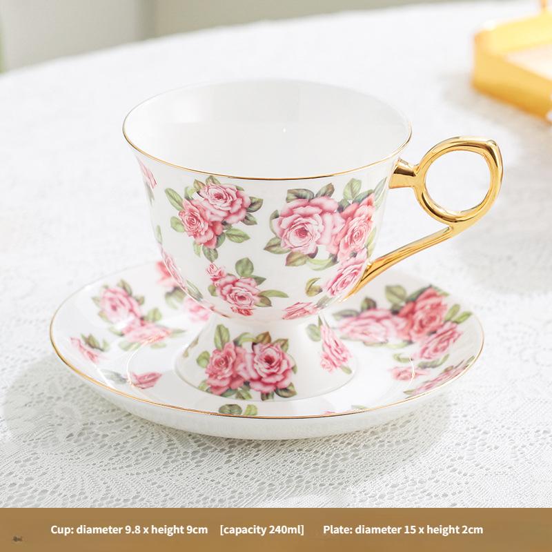 Кофейные чашки и тарелки из костяного фарфора, легкие роскошные черные чайные чашки и тарелки с позолоченной окантовкой на высоких ножках