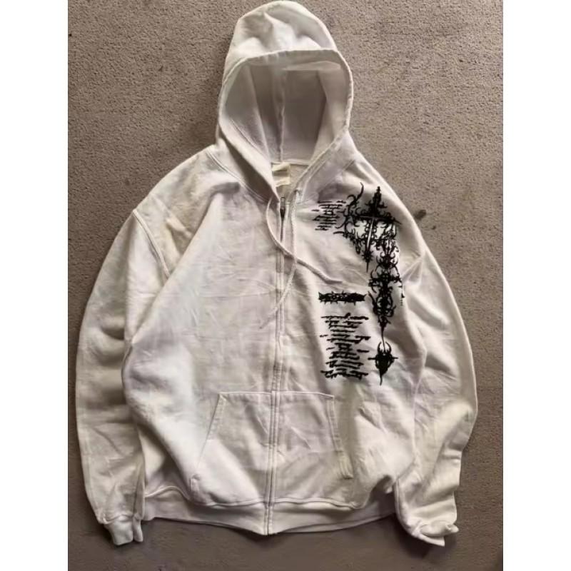 Y2K Graphic Print Hoodie Long Sleeve Pullover Retro Streetwear Teens