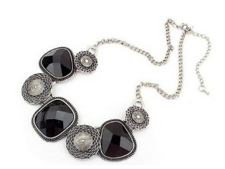 Красочное геометрическое матовое ожерелье в форме веера-трапеции с акцентами из смолы и масляной эмали