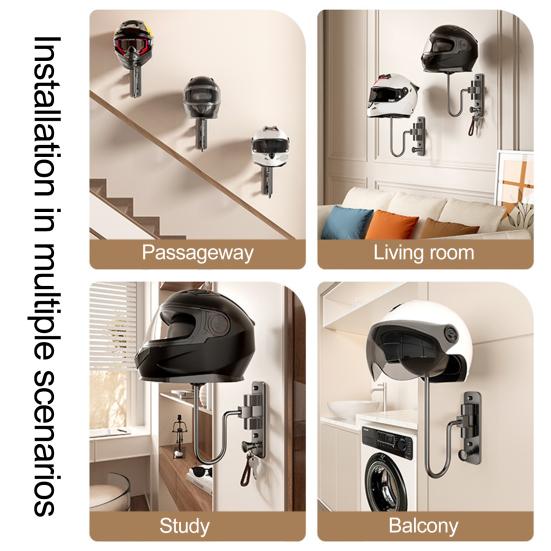 Настенная стойка для шлема мотоцикла с вращением на 180 градусов, прочный держатель для дисплея для шлема мотоцикла, велосипеда, спортивный держатель для хранения вешалки