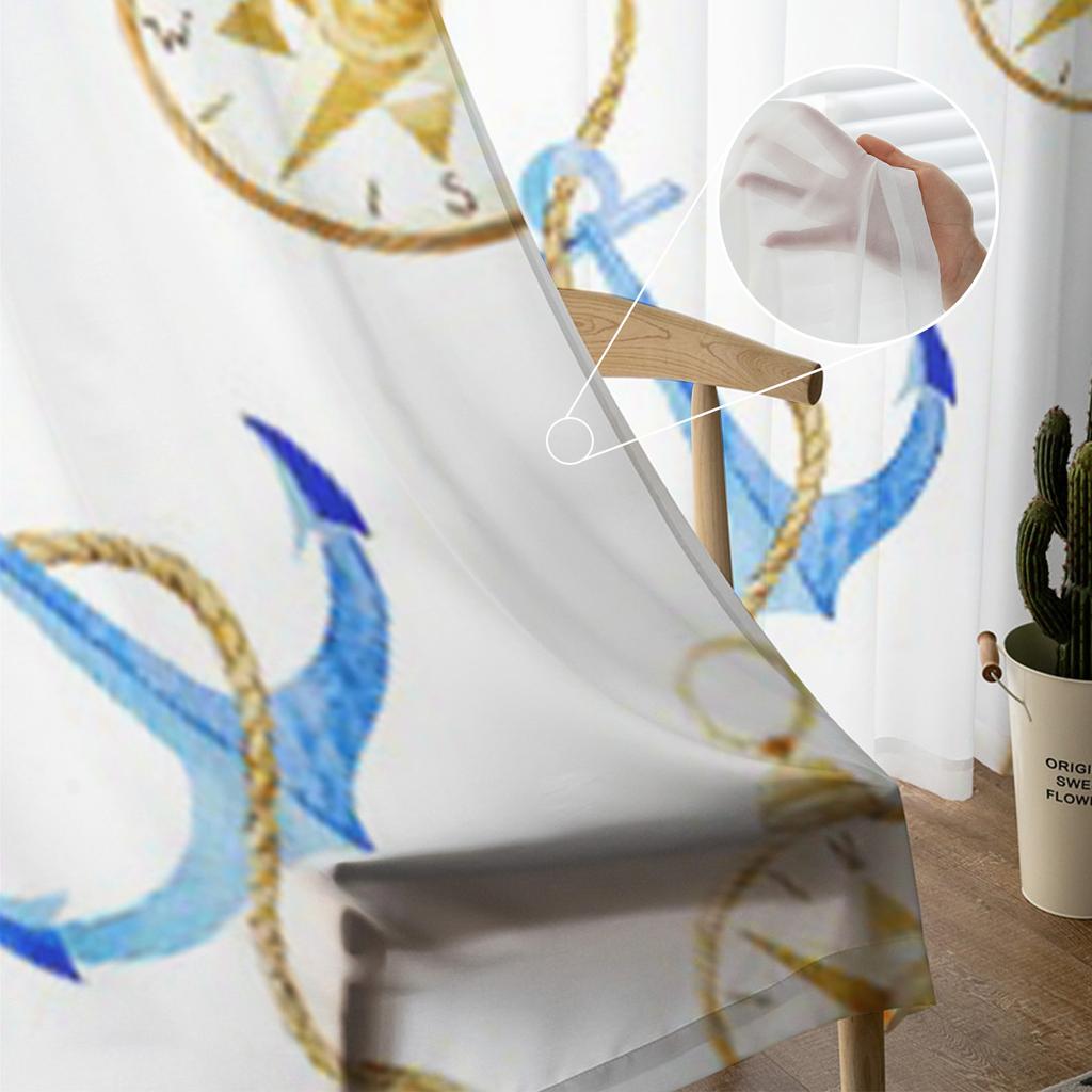 Красивая акварельная прозрачная занавеска для гостиной, современная вуаль, тюль, занавески для спальни, кухни, шторы