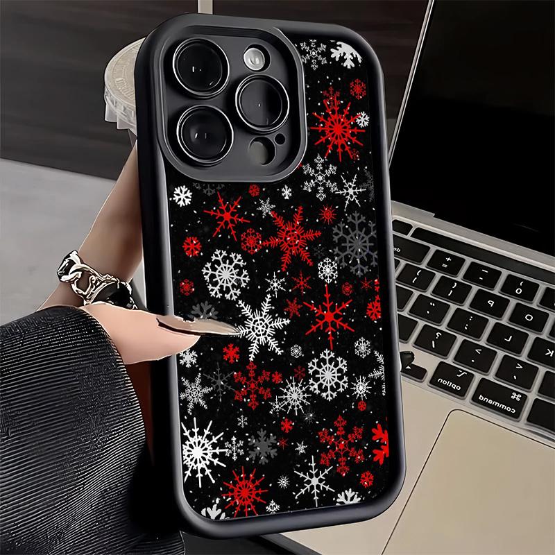 Чехол для телефона iPhone 17 Air 16E 15 16 Pro Max Снежинка Зимний Холодный Чехол 14 Plus 13 12 Mini Мягкий Силиконовый Fundas