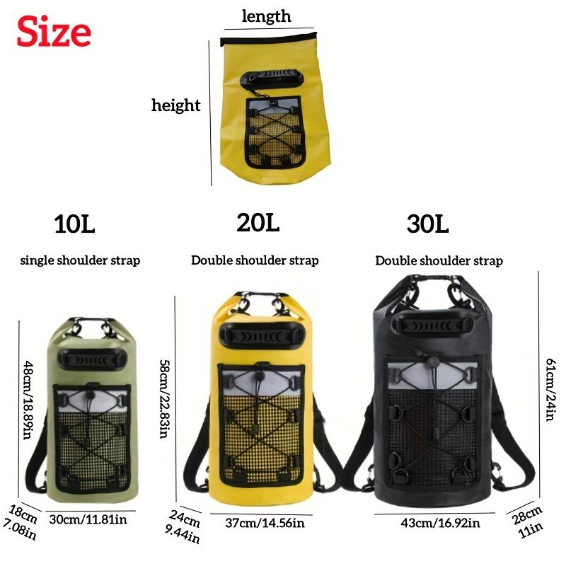 High Quality Dry Bag with Front Mesh Pocket,Reflective Strips,Ideal for Beach,Travel,Swimming,Surfing,Secure Zipper Closure