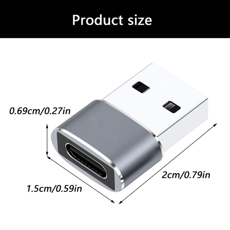 Металлический USB-адаптер на Type C OTG Простая установка Plug and Play Для мобильных устройств и ПК Быстрая передача файлов 480 Мбит/с