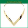 Модное женское металлическое колье-воротник V-образной формы для любителей моды