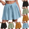 Beach Wide Leg Shorts Women's High Waist Linen Summer Casual Drawstring Lightweight Comfortable Vacation Wear