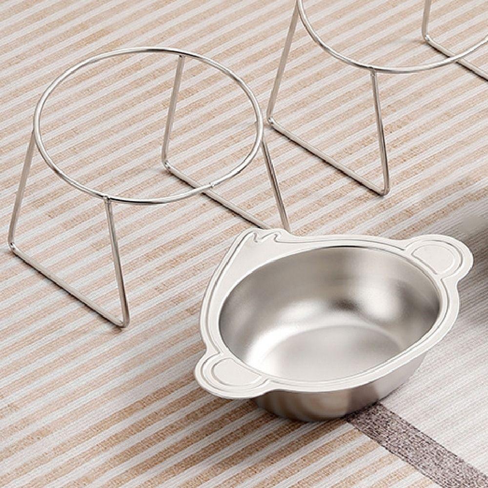 Stainless Steel Elevated Pet Bowl 15 Degree Inclined Pet Feeder Container Wet Dry Food