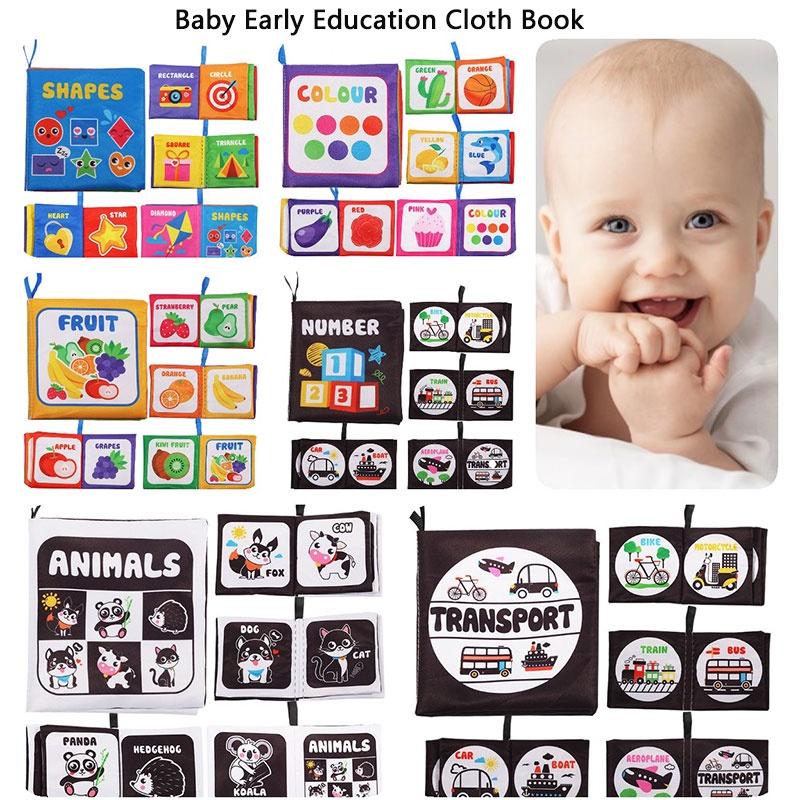 Прочный Моющийся Детский Тканевый Книжный Набор Игрушек Для Раннего Обучения И Интерактивной Игры Устойчивый К Разрывам И Издающий Звуки