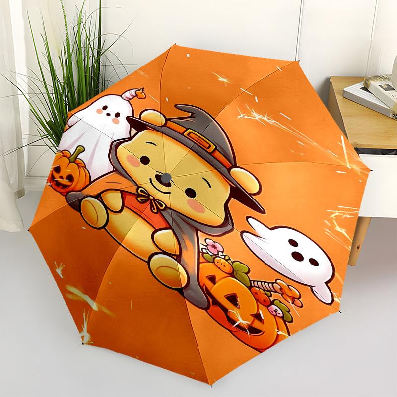 1pc Halloween, Winnie_the_PoohOpen/Close Umbrella-Windproof, Compact Travel Umbrella, Sturdy 8-Rib Shaft, Outdoor Accessory, 1071