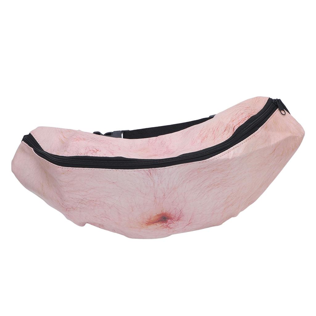 3D Dad Beer Belly Fanny Pack Large Capacity Realistic Zipper PU Dad Waist Pocket Funny Bag