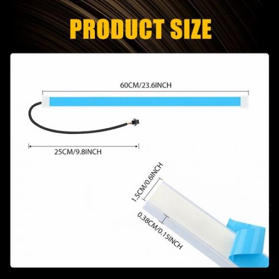 2PCS RGB Flexible 60cm Auto Car LED DRL Tube Strip Headlight Light APP Control