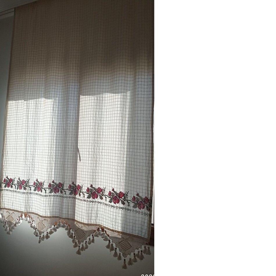 Handmade Canvas and Lace Cotton Authentic Curtain