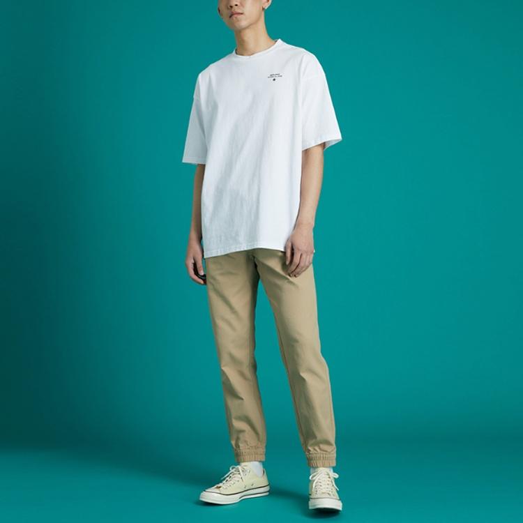 Men's Converse Skate Loose Printing Sports Round Neck Short Sleeve White 10021508-A03
