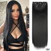 Black Hair Extensions For Women 20 Inch Synthetic Clip In Hair Extensions 4Pcs/Set Thick Hairpieces Straight Fiber Hairpieces