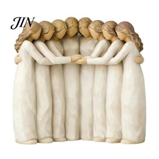 Минималистичная фигурка для лучших подруг, Декор дружбы четырех женщин, Статуэтка сестринства, Подарок подругам, сестрам, Персонализированная группа сестер и мам, Безликая